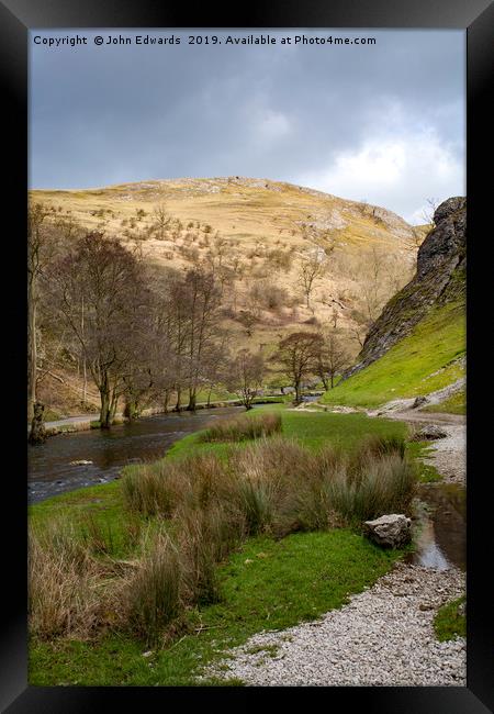 Dovedale and River Dove Framed Print by John Edwards