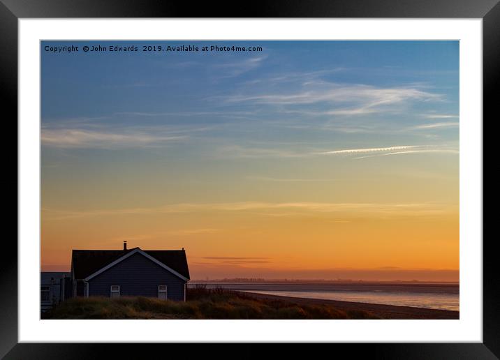 Sunset over The Wash  Framed Mounted Print by John Edwards