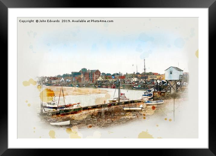 Harbour, Wells-next-the-Sea Framed Mounted Print by John Edwards