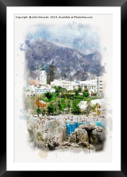 Nerja, Andalusia  Framed Mounted Print by John Edwards