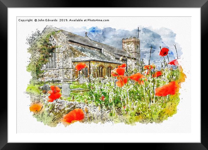 St Mary the Virgin, South Wootton Framed Mounted Print by John Edwards