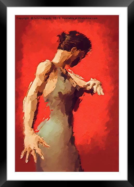 Sensual Flamenco Performance Framed Mounted Print by John Edwards