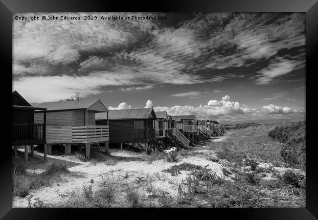 Beach Huts, Old Hunstanton Framed Print by John Edwards