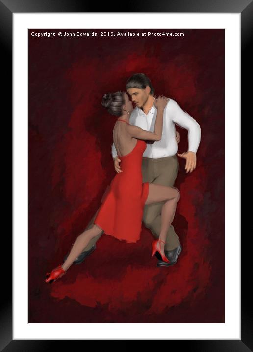 Passionate Rumba Dance Framed Mounted Print by John Edwards