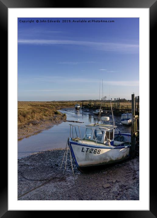 Serene Saltmarsh Haven Framed Mounted Print by John Edwards