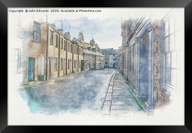 The Medieval Charm of Queen Street Framed Print by John Edwards