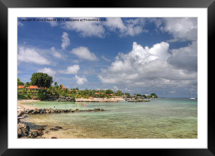 Coco Reef, Tobago Framed Mounted Print by John Edwards