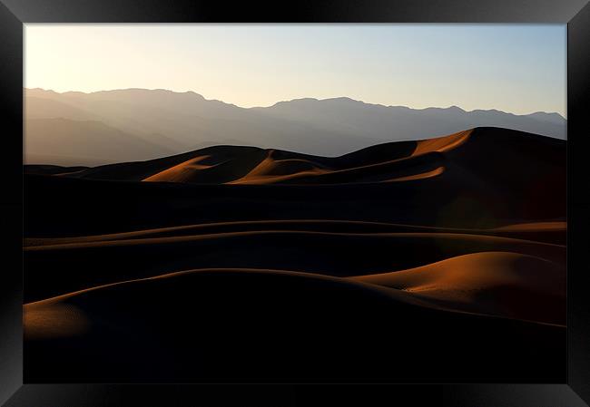 Mesquite Sand Dunes at Dusk Framed Print by Sharpimage NET