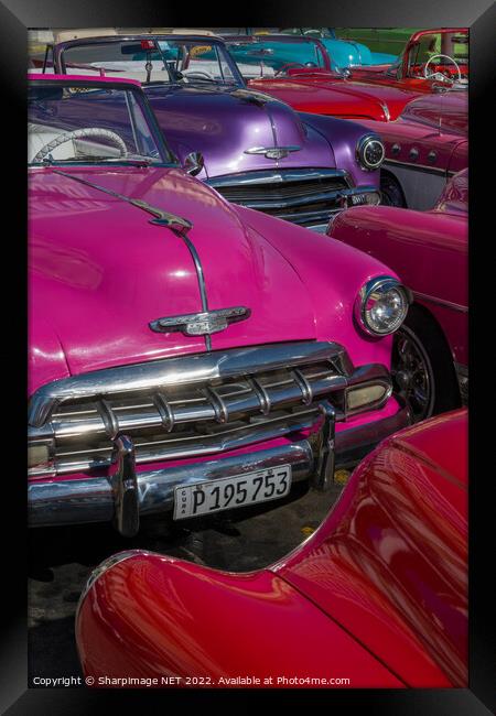 Classic Cars in Havana Framed Print by Sharpimage NET