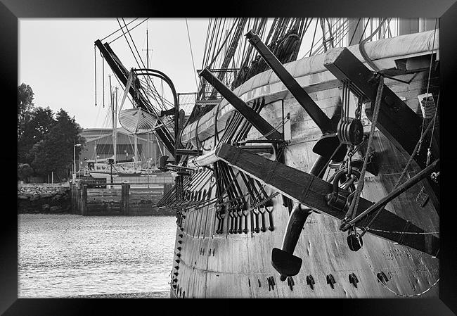 HMS Warrior - Black & White Framed Print by Sharpimage NET