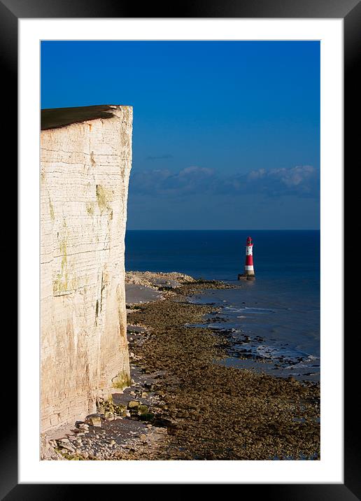 Beachy Head cliffs and Light House Framed Mounted Print by Sharpimage NET