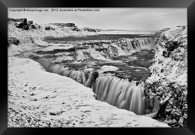 Gullfoss (The Golden Falls) Framed Print by Sharpimage NET