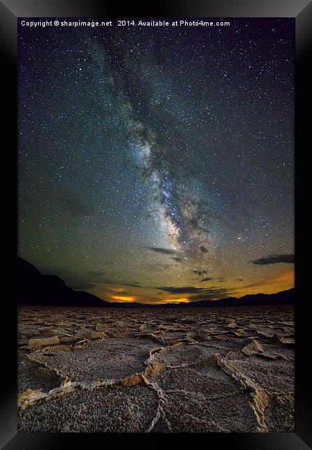 Milky Way over Death Valley Framed Print by Sharpimage NET