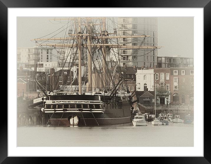 HMS Warrior Framed Mounted Print by Sharpimage NET