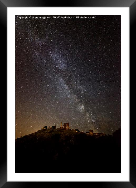  Corfe Castle Milky Way Framed Mounted Print by Sharpimage NET