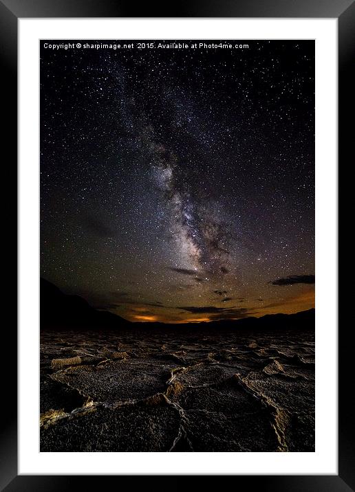 Milky Way over Death Valley Framed Mounted Print by Sharpimage NET