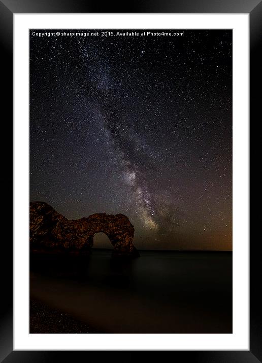 Milky Way over Durdle Door Framed Mounted Print by Sharpimage NET