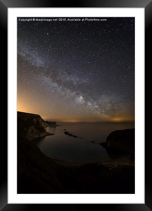  Milky Way over Man O'War Bay Framed Mounted Print by Sharpimage NET