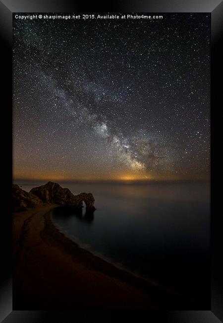  Milky Way over Durdle Door Framed Print by Sharpimage NET