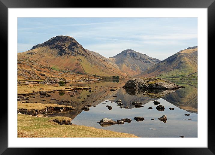 Reflections of Wast Water Framed Mounted Print by Sharpimage NET