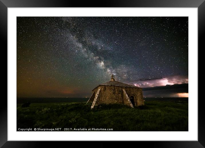 St Aldhelm's Chapel Milky Way Framed Mounted Print by Sharpimage NET