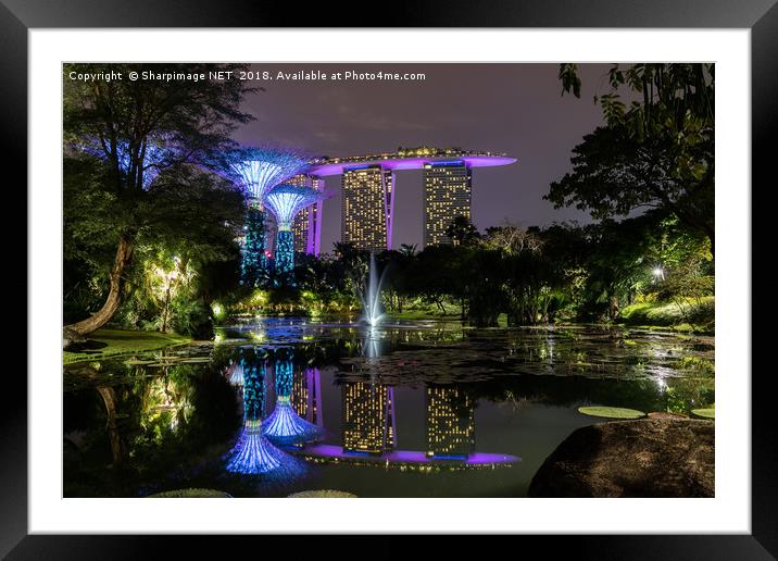 Reflections of Marina Bay Sands Framed Mounted Print by Sharpimage NET