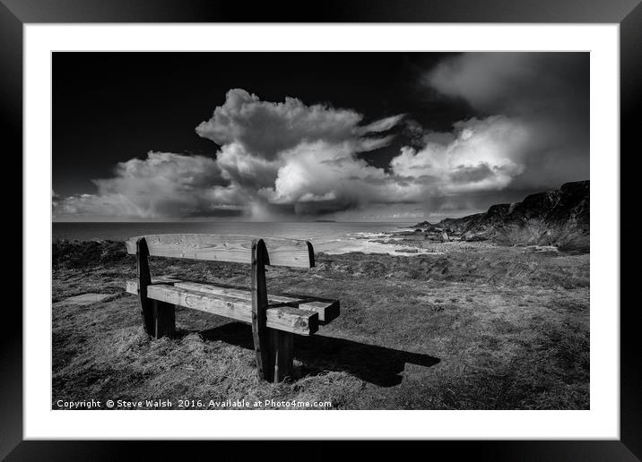 Storm over Lundy Island Framed Mounted Print by Steve Walsh