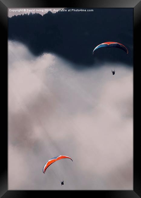  Paragliders Framed Print by David Irving