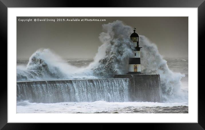 Storm at Seaham Framed Mounted Print by David Irving