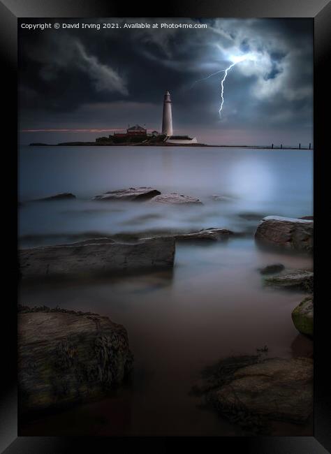 Thunderstorm at St Marys Island Framed Print by David Irving