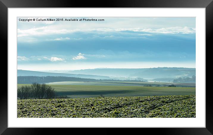  Frosty South Downs Framed Mounted Print by Callum Aitken