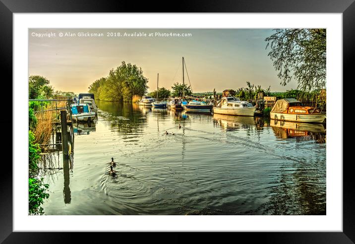 Down the river to Plucks Gutter Framed Mounted Print by Alan Glicksman
