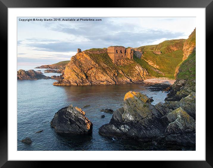  Solstice light at Findlater Castle Framed Mounted Print by Andy Martin