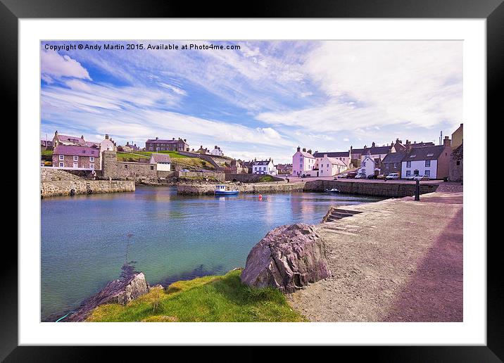 Peaceful Portsoy Framed Mounted Print by Andy Martin