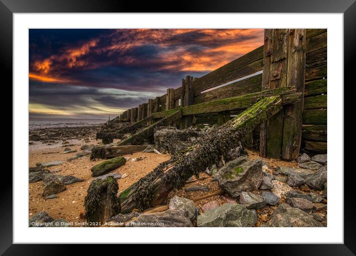 Groynes Framed Mounted Print by David Smith
