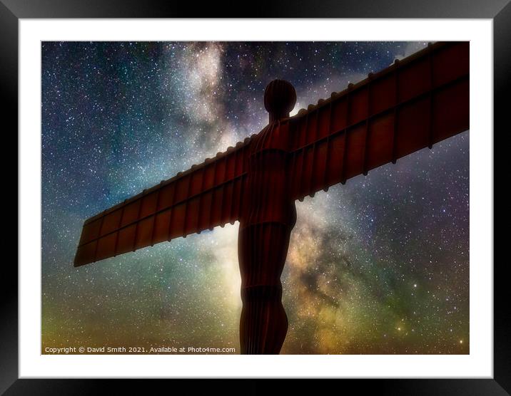 Angel Of The North Under The Stars Framed Mounted Print by David Smith
