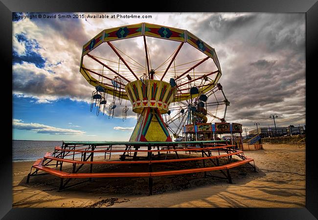 Deserted rides on cleethorpes beach Framed Print by David Smith