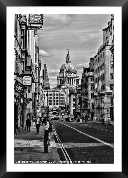 Fleet Street Framed Mounted Print by David Smith