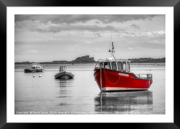 Holy Island Harbour Framed Mounted Print by David Smith