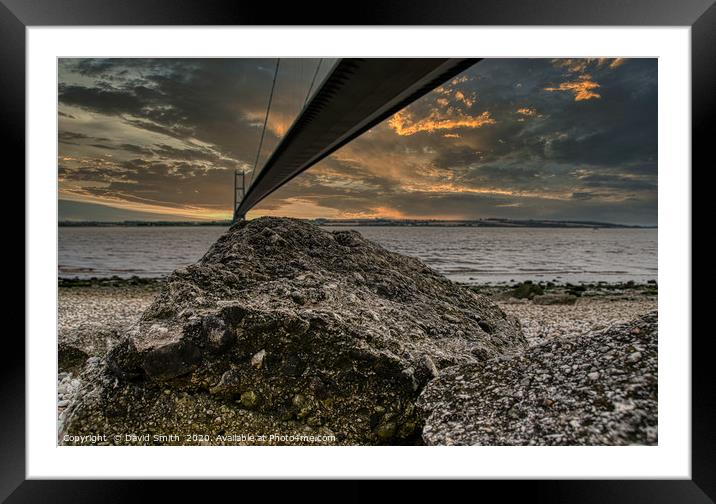 The Humber Bridge From Hessle Foreshore Framed Mounted Print by David Smith