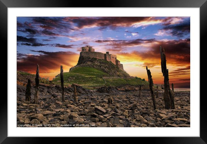 Lindisfarne Castle Framed Mounted Print by David Smith