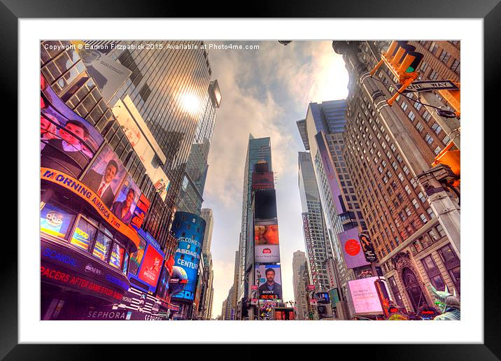  Time Square Framed Mounted Print by Eamon Fitzpatrick