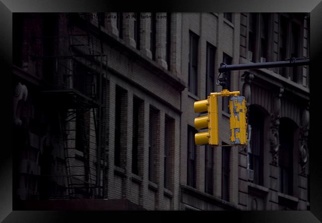 Traffic Light of New York Framed Print by Eamon Fitzpatrick