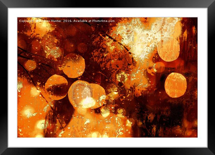 Raindrops And Bokeh Abstract Framed Mounted Print by Andrew David Photography 
