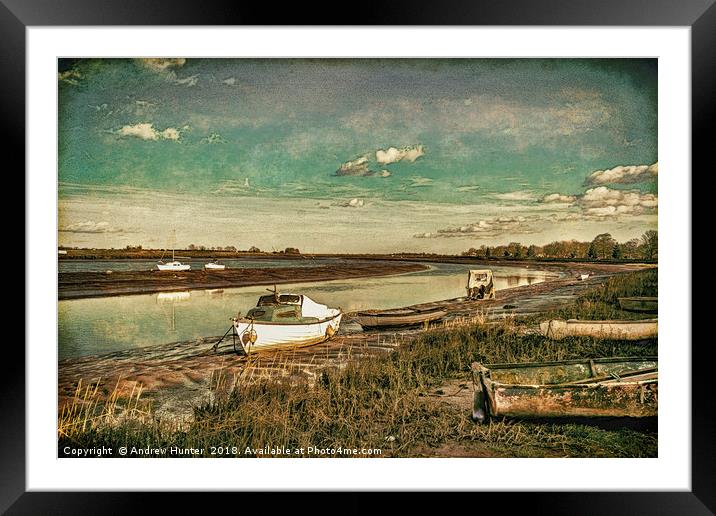 Boats And Yachts  Moored On The River Blackwater  Framed Mounted Print by Andrew David Photography 