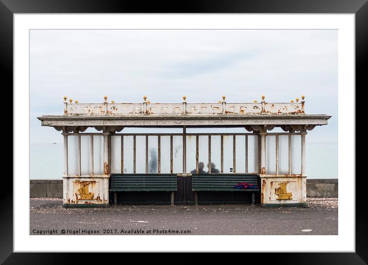 Grey day, Hove seafront Framed Mounted Print by Nigel Higson