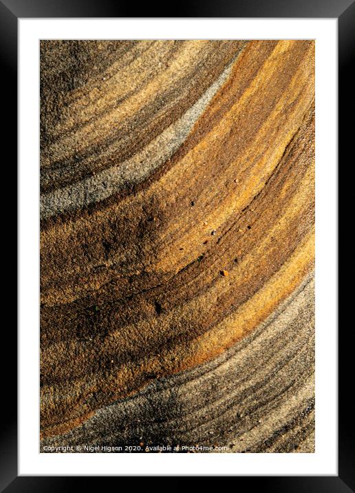 Textures of sandstone Framed Mounted Print by Nigel Higson