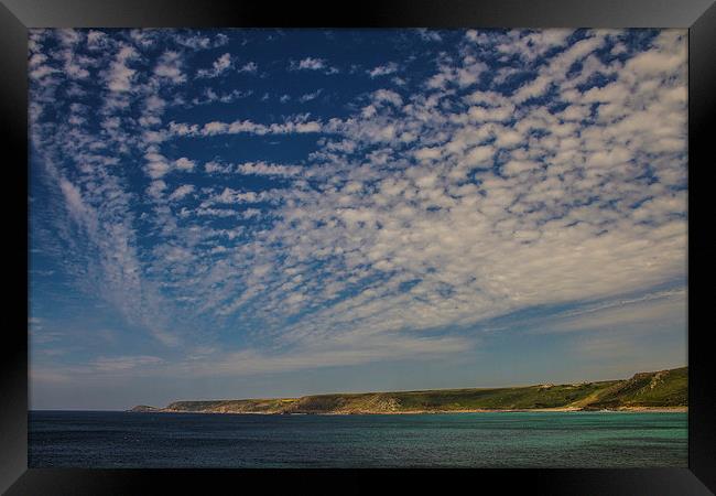 Peaceful Sennen Cove Framed Print by andy toby