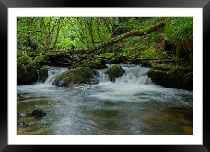 A large waterfall over a body of water Framed Mounted Print by Stephen Ward