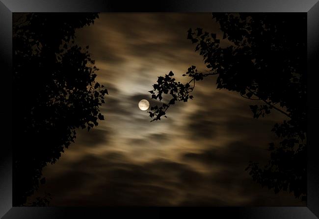 Spooky cloudy moon at gravesend kent Framed Print by pristine_ images